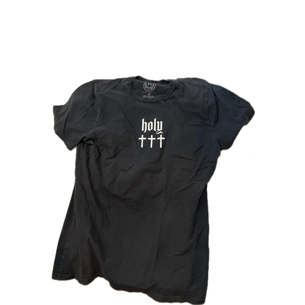 CULA Psalms 23:4 Black T-Shirt Mens Med